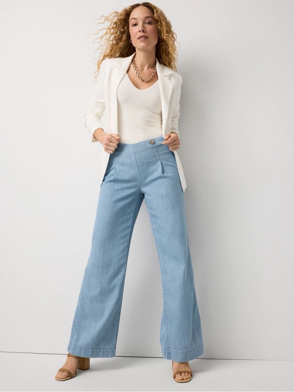 White House Black Market Light Blue Wide-Leg Jeans